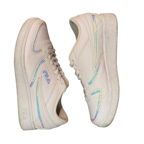 Fila Arcade F White Sneaker Shoes with Iridescent Details Women's - Picture 5 of 12